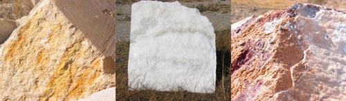 Arenisca, marmól y travertino